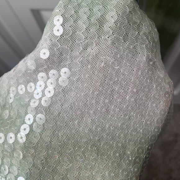 NWT, Caroline Constas Mint Ombre Sequin V-Neck Sleeveless Midi Dress, Medium - Picture 10 of 11